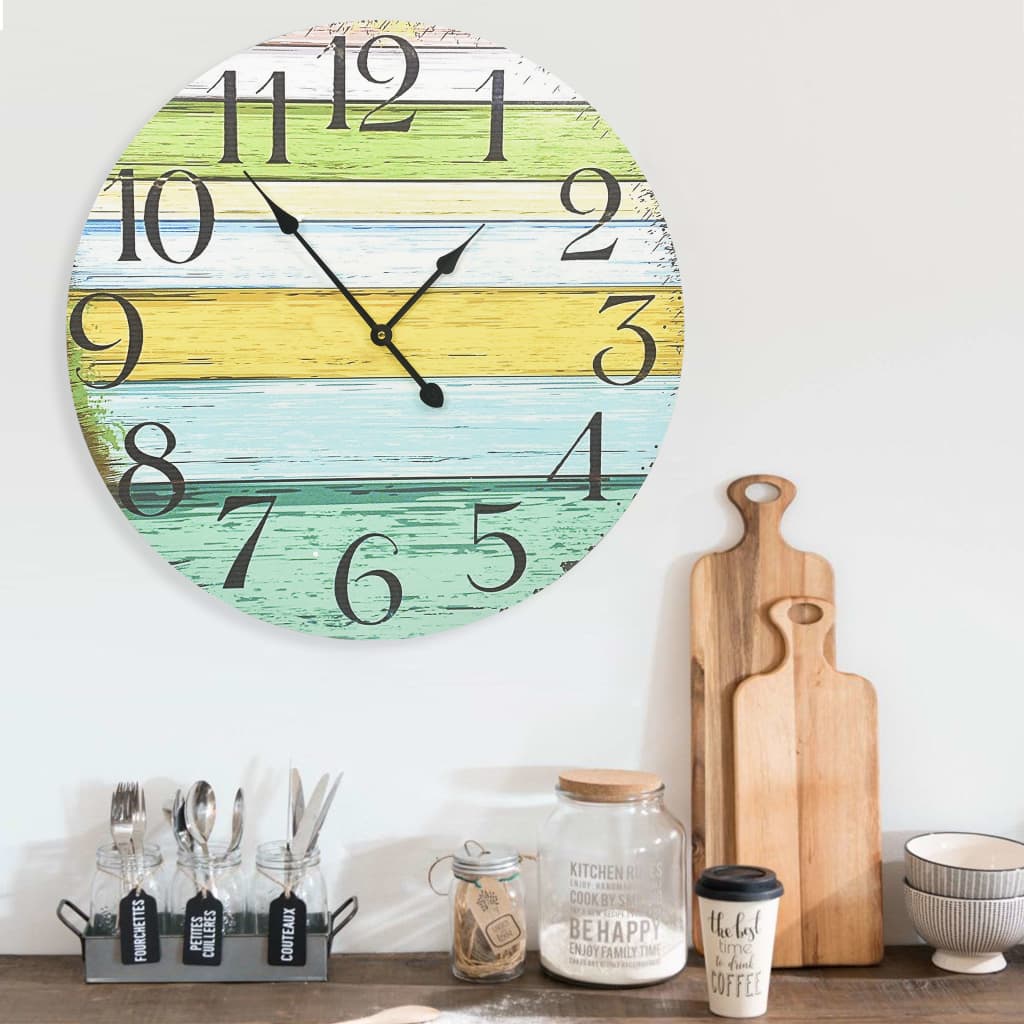 vidaXL Wall Clock Multicolour 60 cm MDF