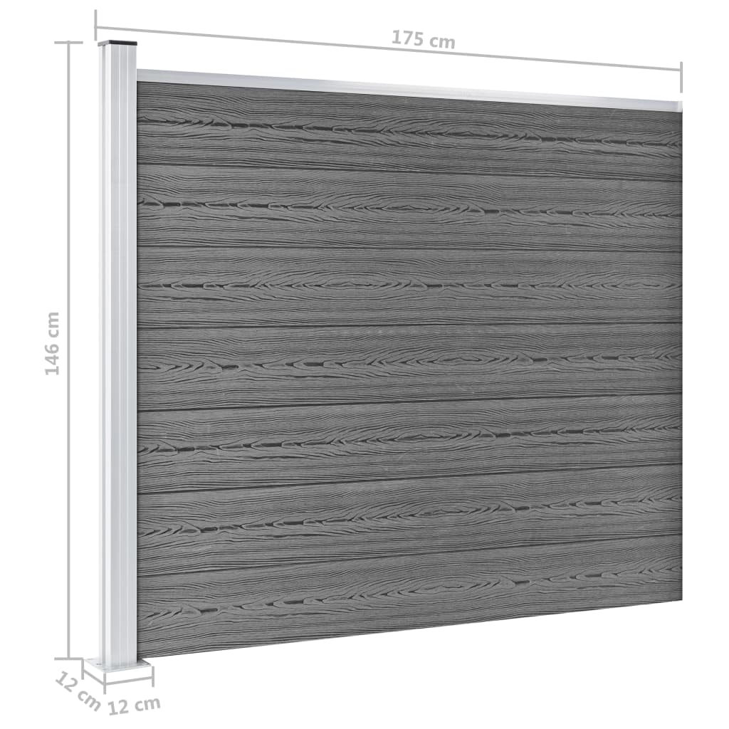 vidaXL Fence Panel Set WPC 699x146 cm Grey