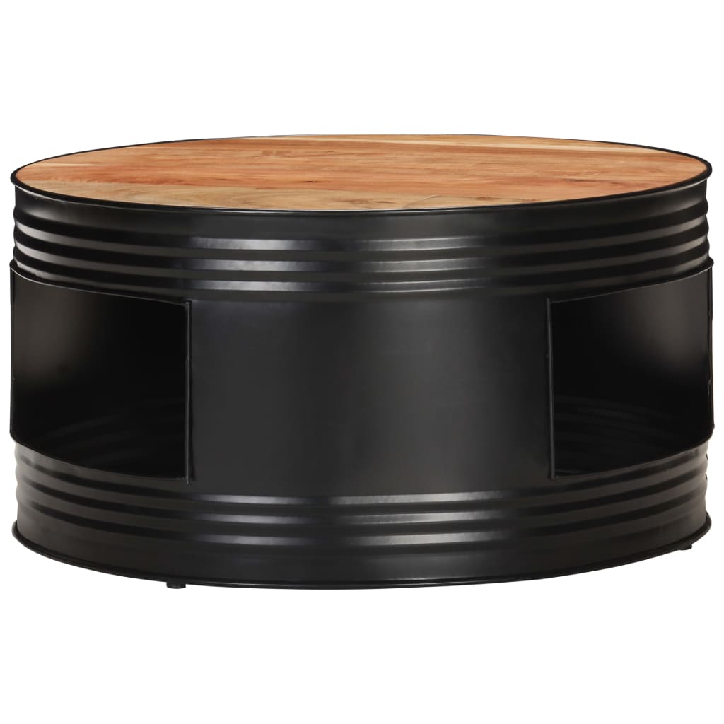 vidaXL Coffee Table Black 68x68x36 cm Solid Acacia Wood