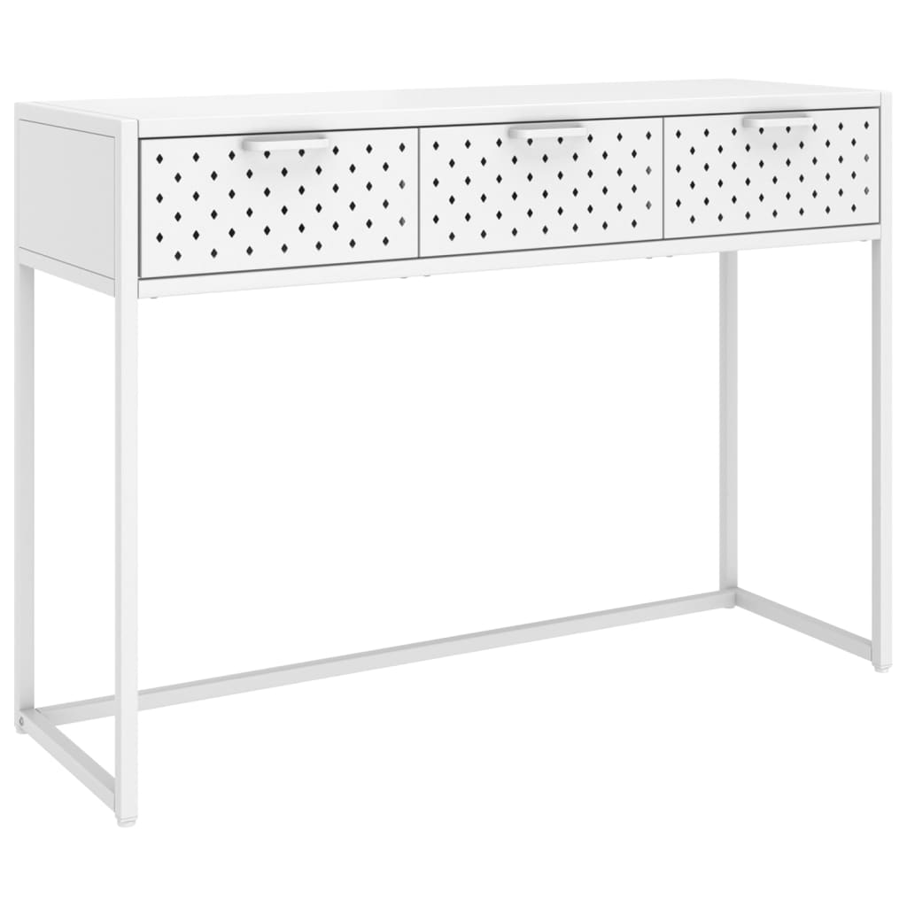 vidaXL Console Table White 106x35x75 cm Steel
