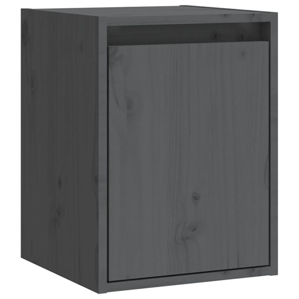 vidaXL Wall Cabinet Grey 30x30x40 cm Solid Wood Pine
