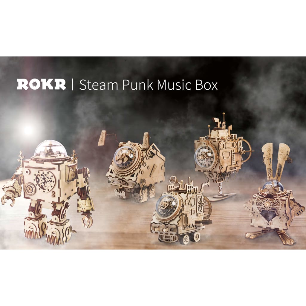 Robotime DIY Music Box Model Kit Steampunk Bunny