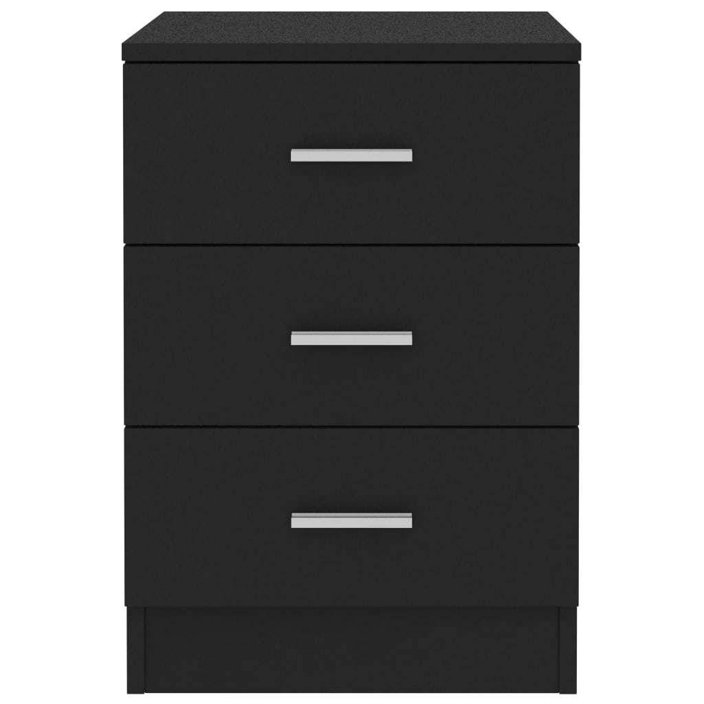 vidaXL Bedside Cabinet Black 38x35x56 cm Engineered Wood