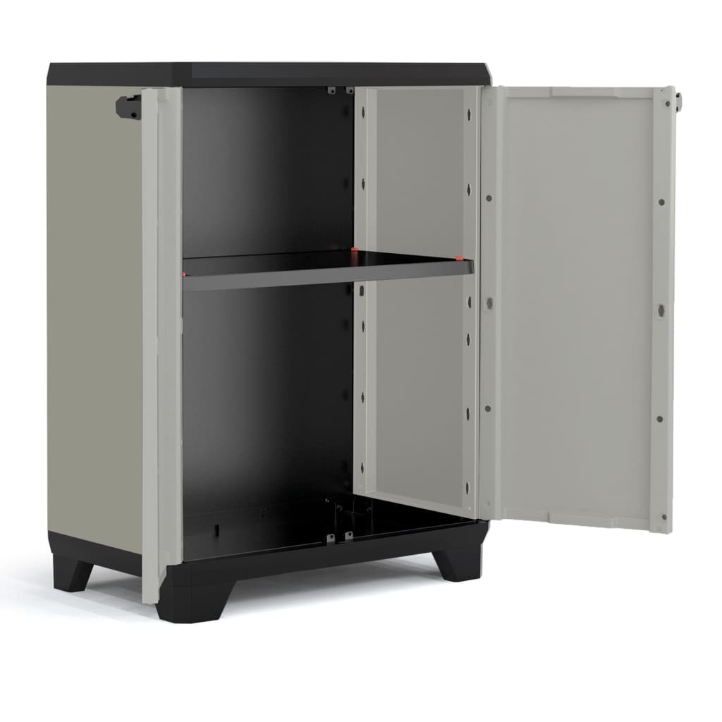 Keter Low Storage Cabinet Planet Grey and Black