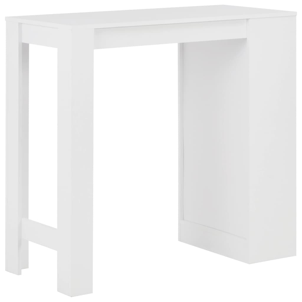 vidaXL Bar Table with Shelf White 110x50x103 cm