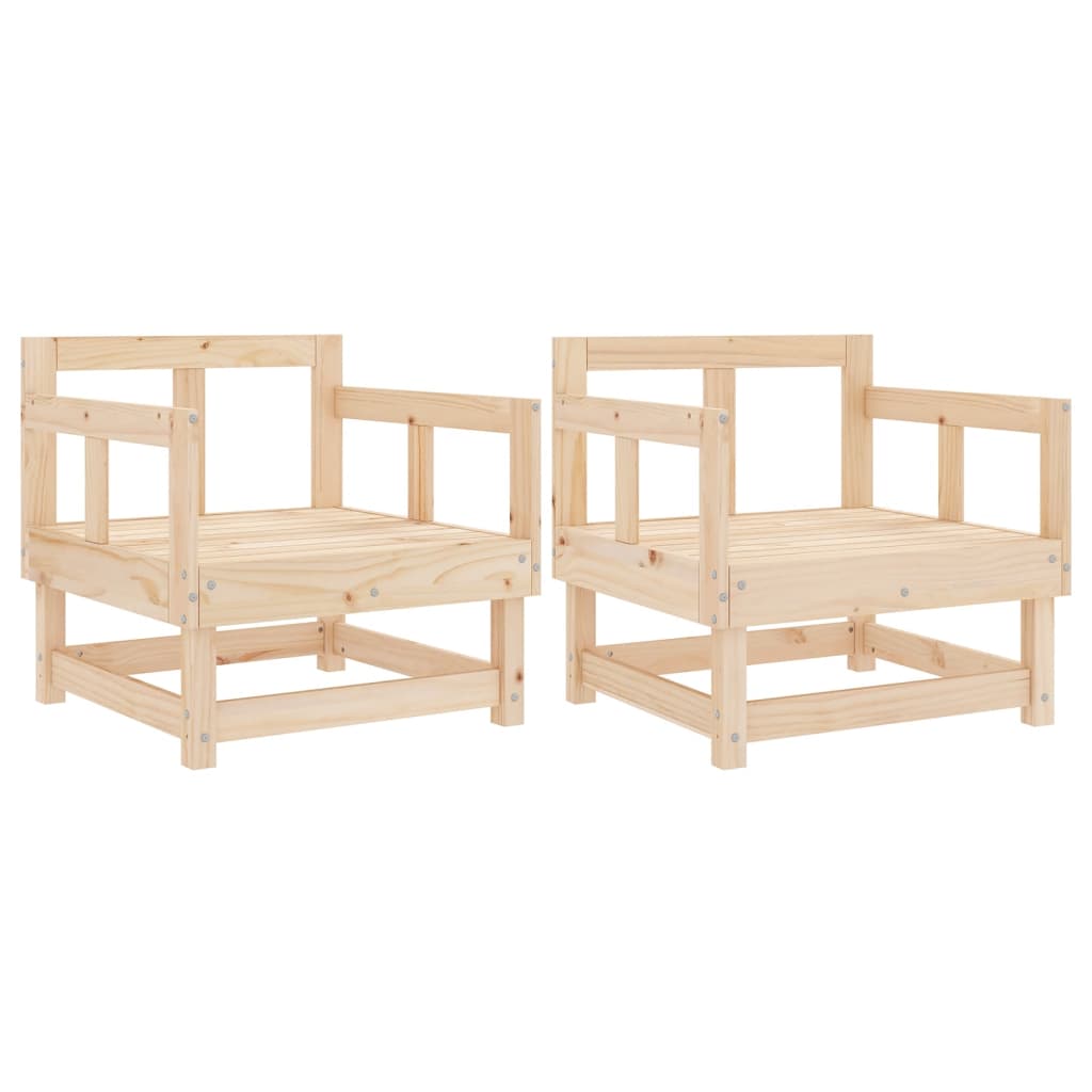 vidaXL Garden Chairs 2 pcs Solid Wood Pine