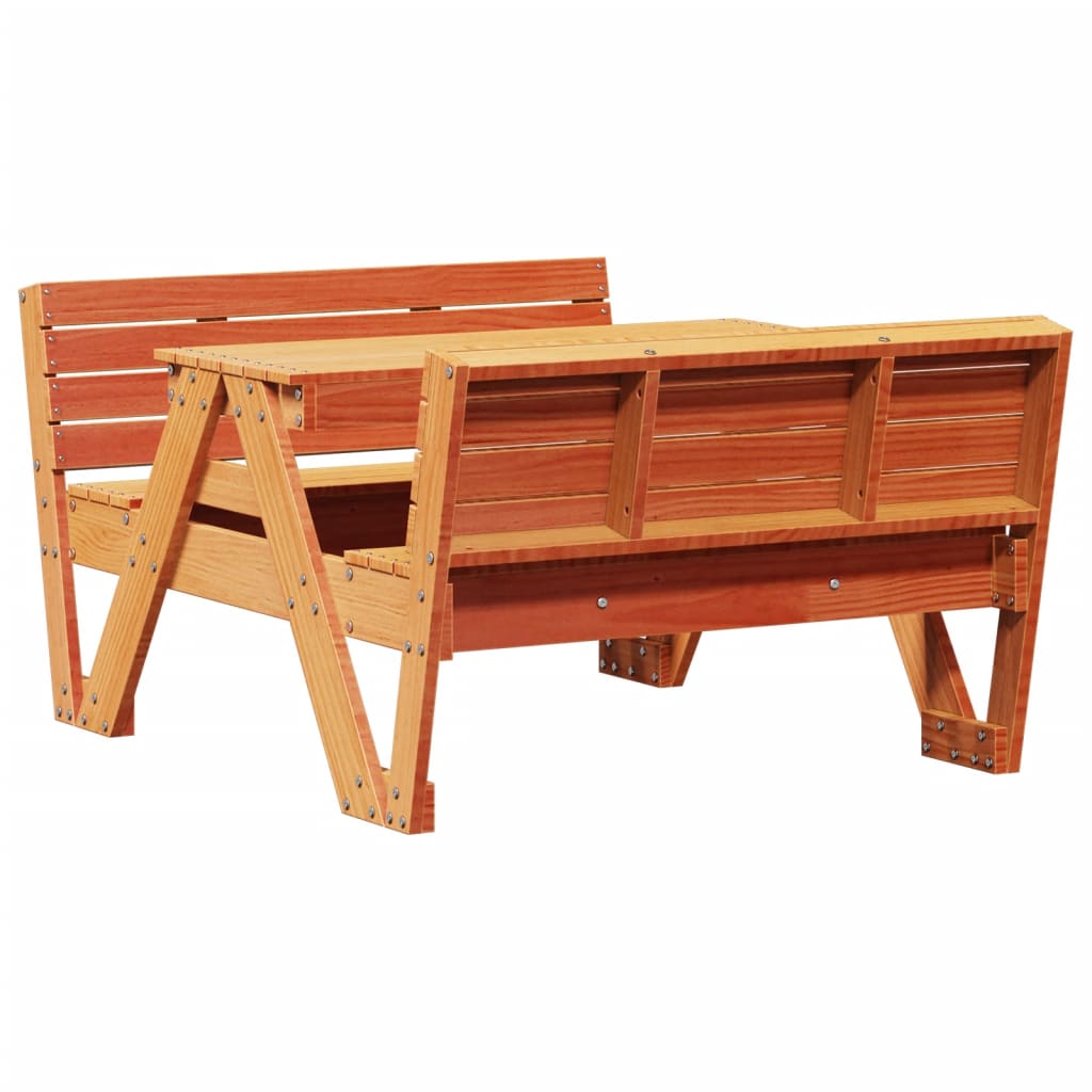 vidaXL Picnic Table for Kids Wax Brown 88x122x58 cm Solid Wood Pine