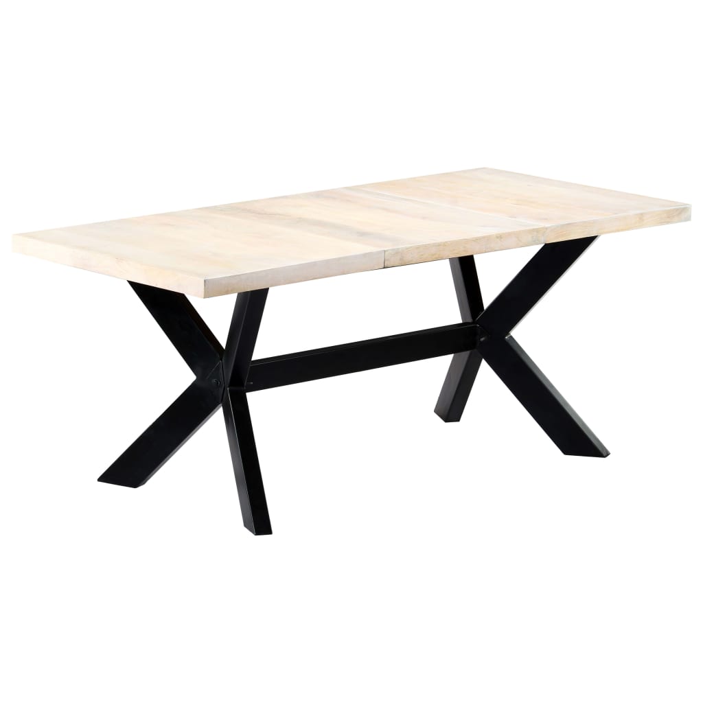 vidaXL Dining Table White 180x90x75 cm Solid Mango Wood