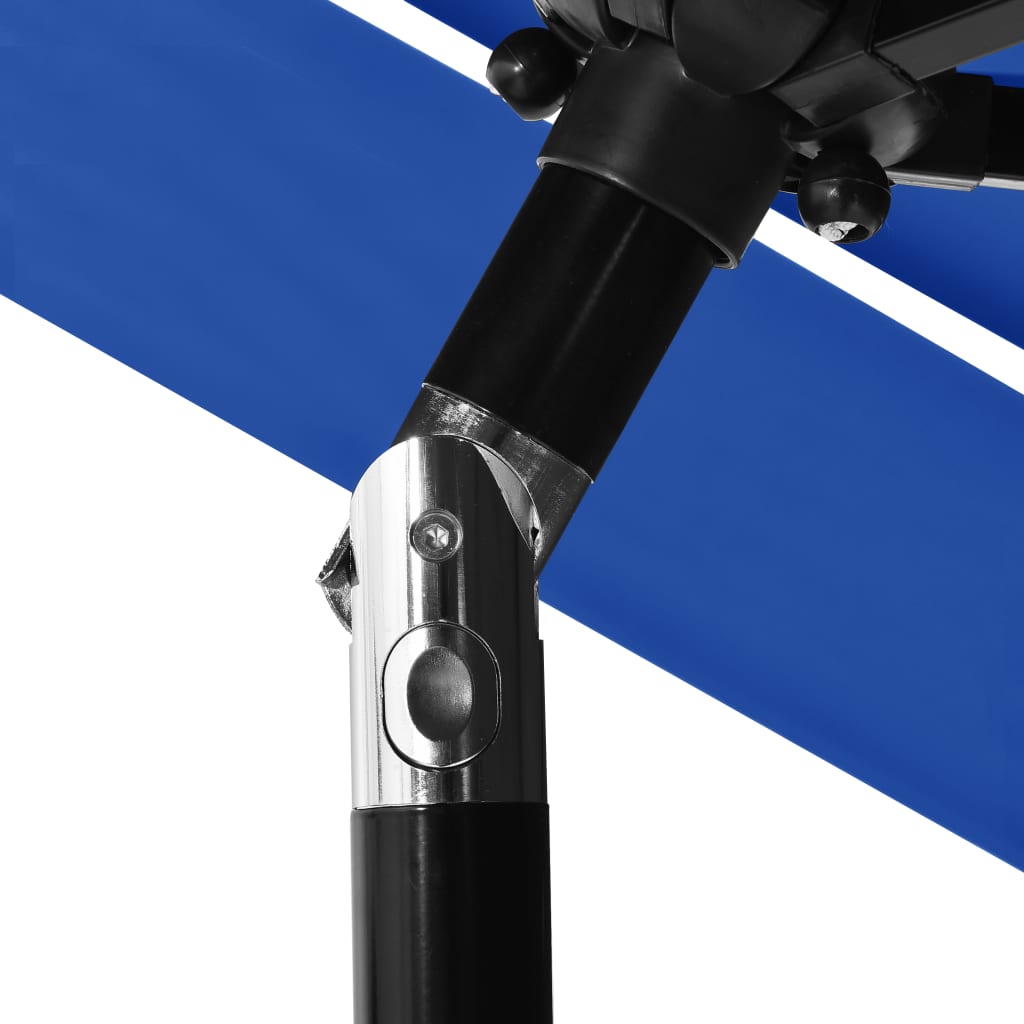 vidaXL 3-Tier Parasol with Aluminium Pole Azure Blue 2.5 m