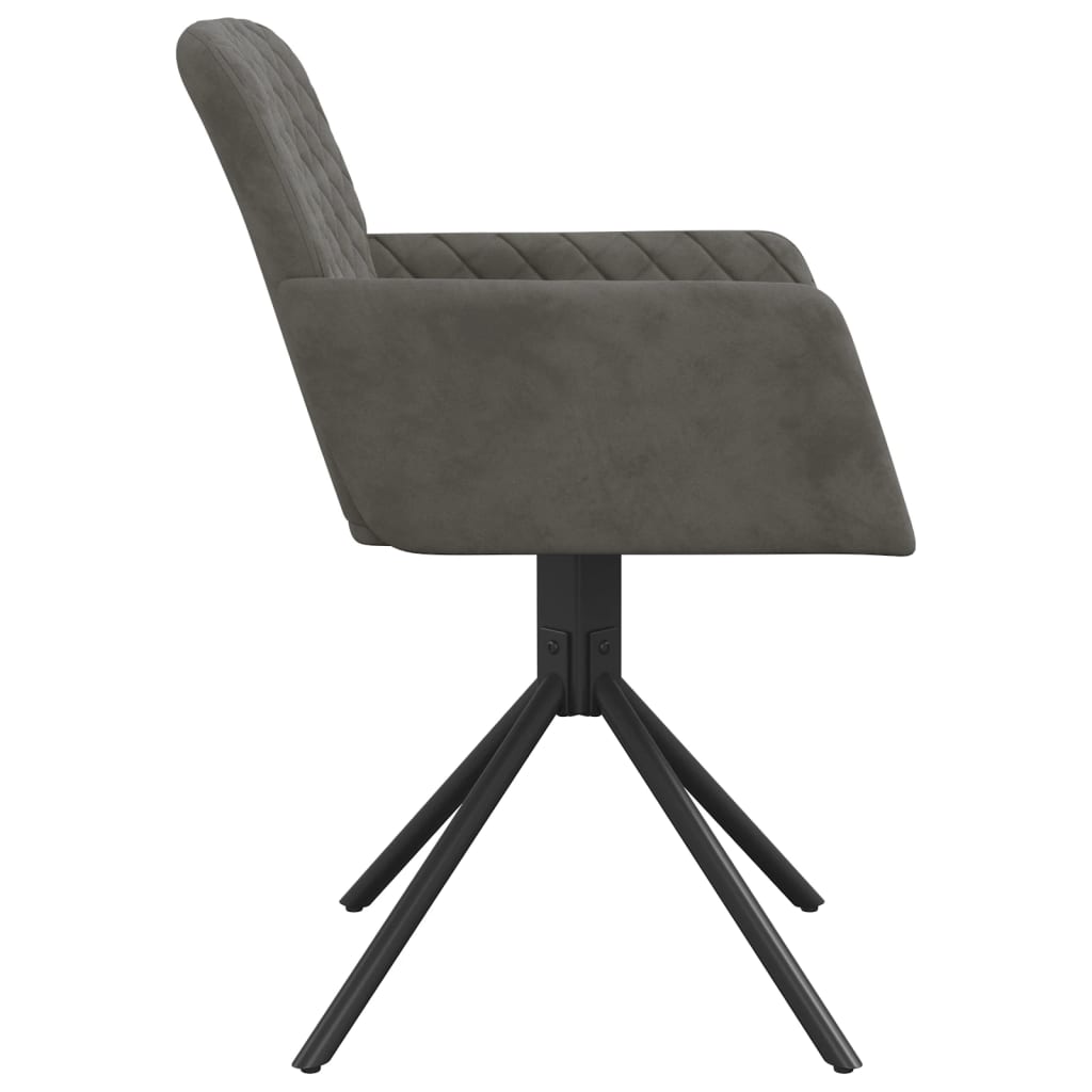 vidaXL Swivel Dining Chairs 2 pcs Dark Grey Velvet