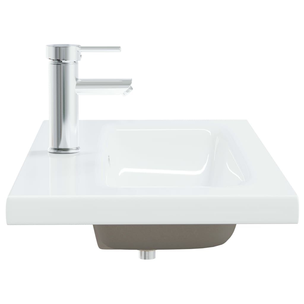 vidaXL Built-in Basin with Faucet 81x39x18 cm Ceramic White