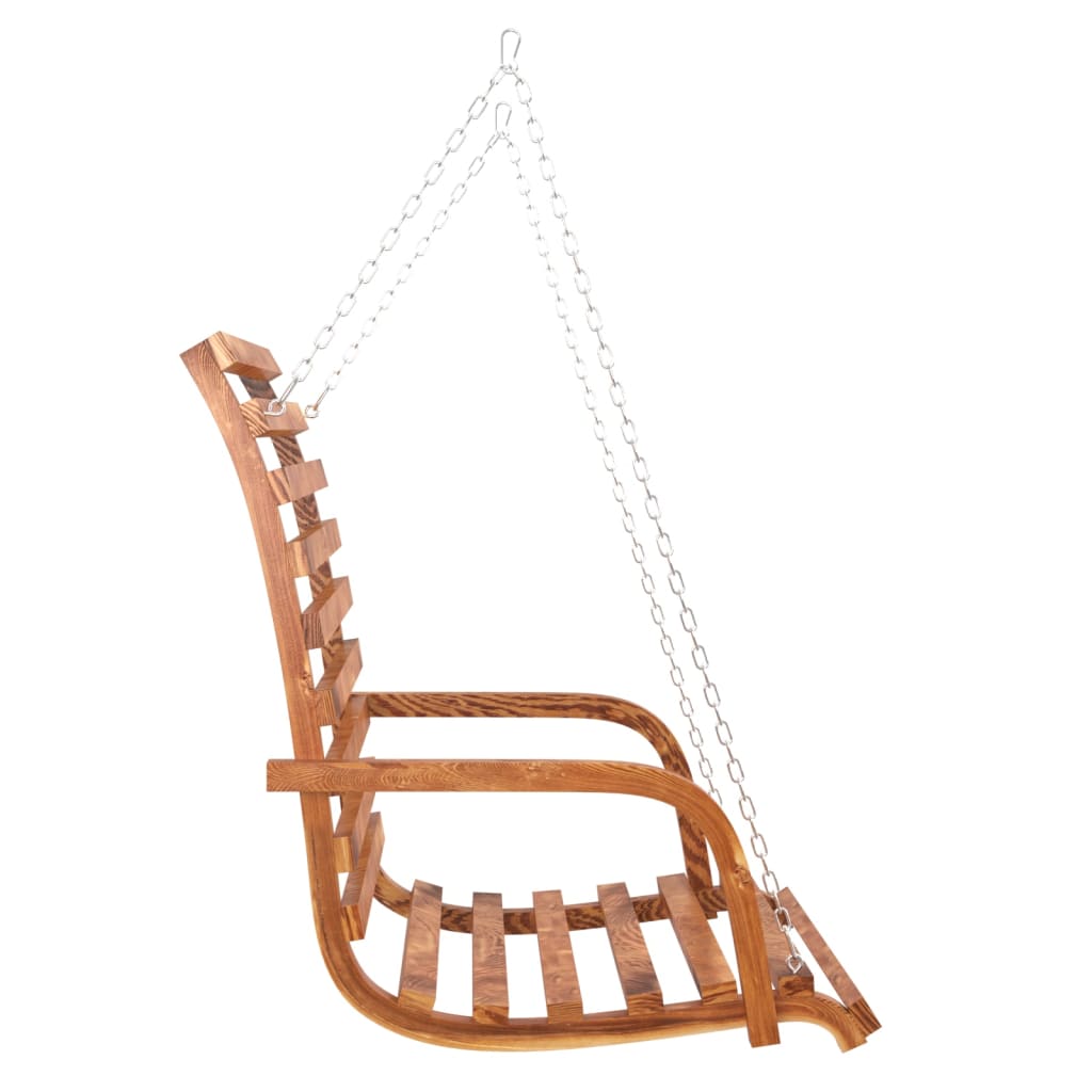 vidaXL Swing Bench Solid Bent Wood with Teak Finish 126x63x92 cm
