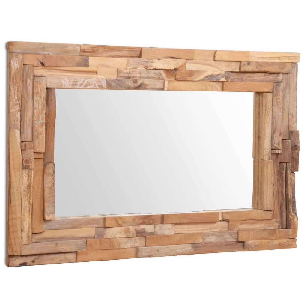 vidaXL Decorative Mirror Teak 90x60 cm Rectangular