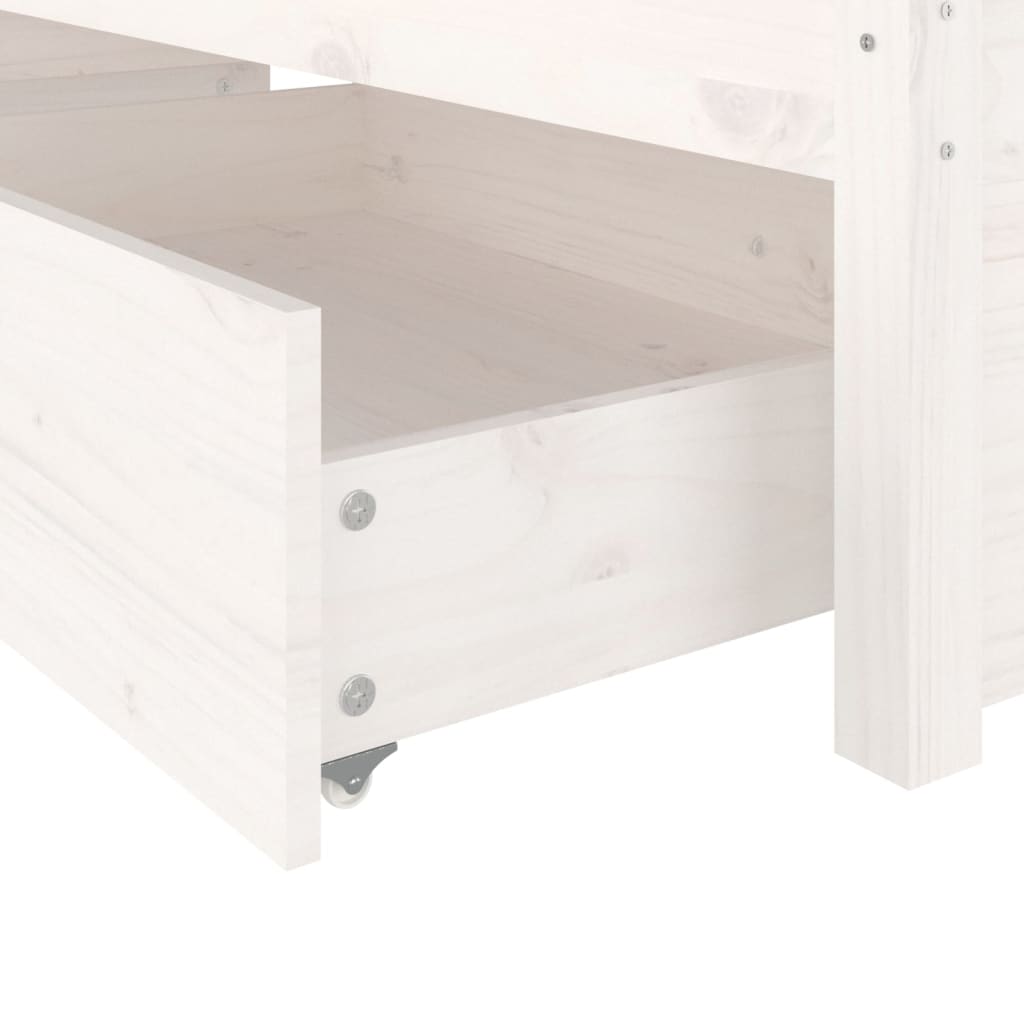 vidaXL Bed Frame with Drawers White 135x190 cm Double
