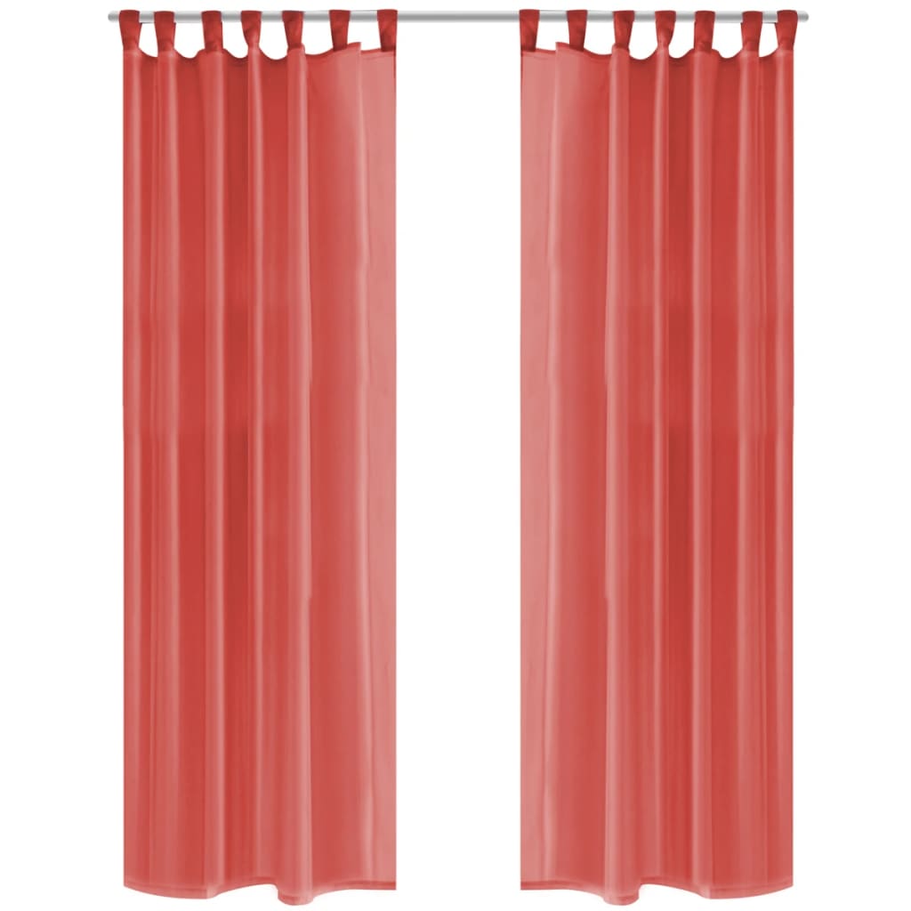 vidaXL Voile Curtains 2 pcs 140x225 cm Red