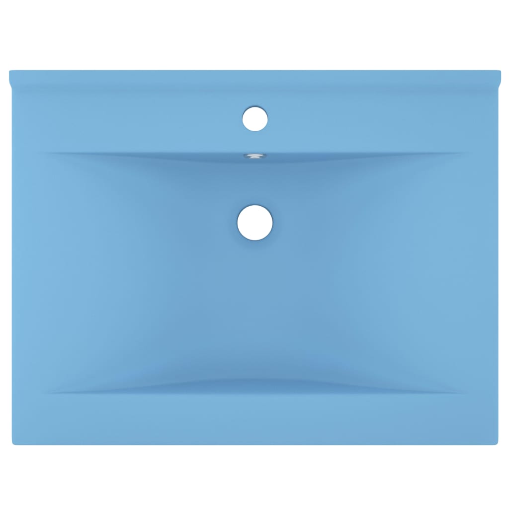 vidaXL Luxury Basin with Faucet Hole Matt Light Blue 60x46 cm Ceramic