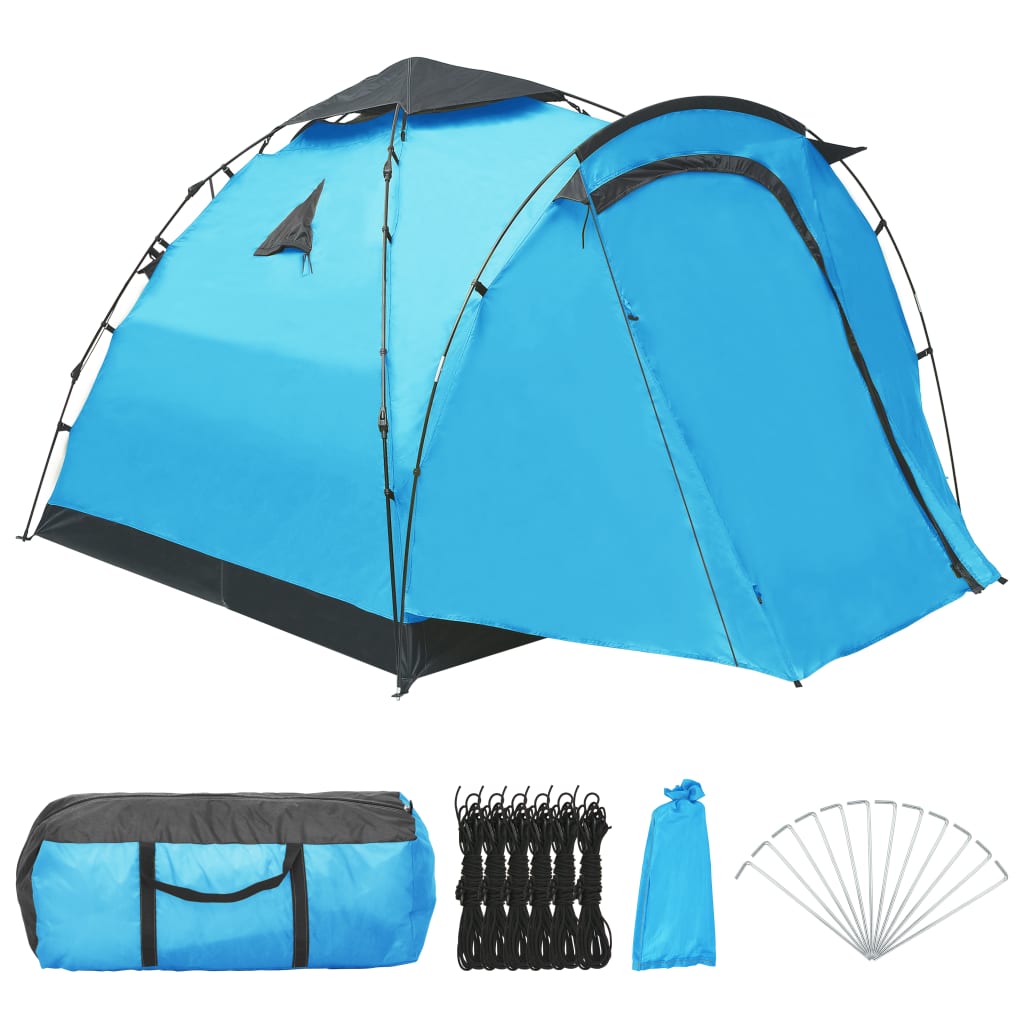 vidaXL Pop Up Camping Tent 3 Person Blue