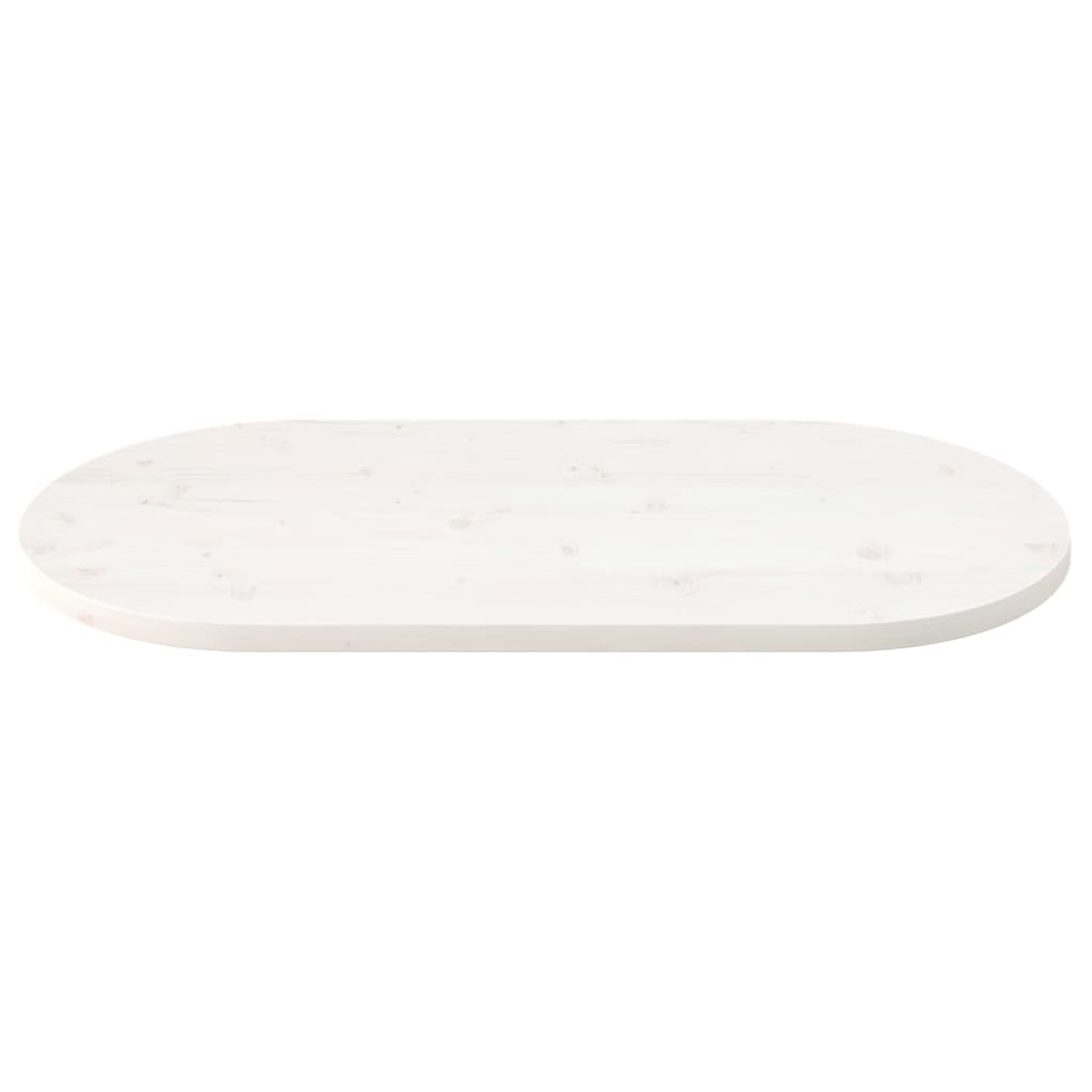vidaXL Table Top White 90x45x2.5 cm Solid Wood Pine Oval