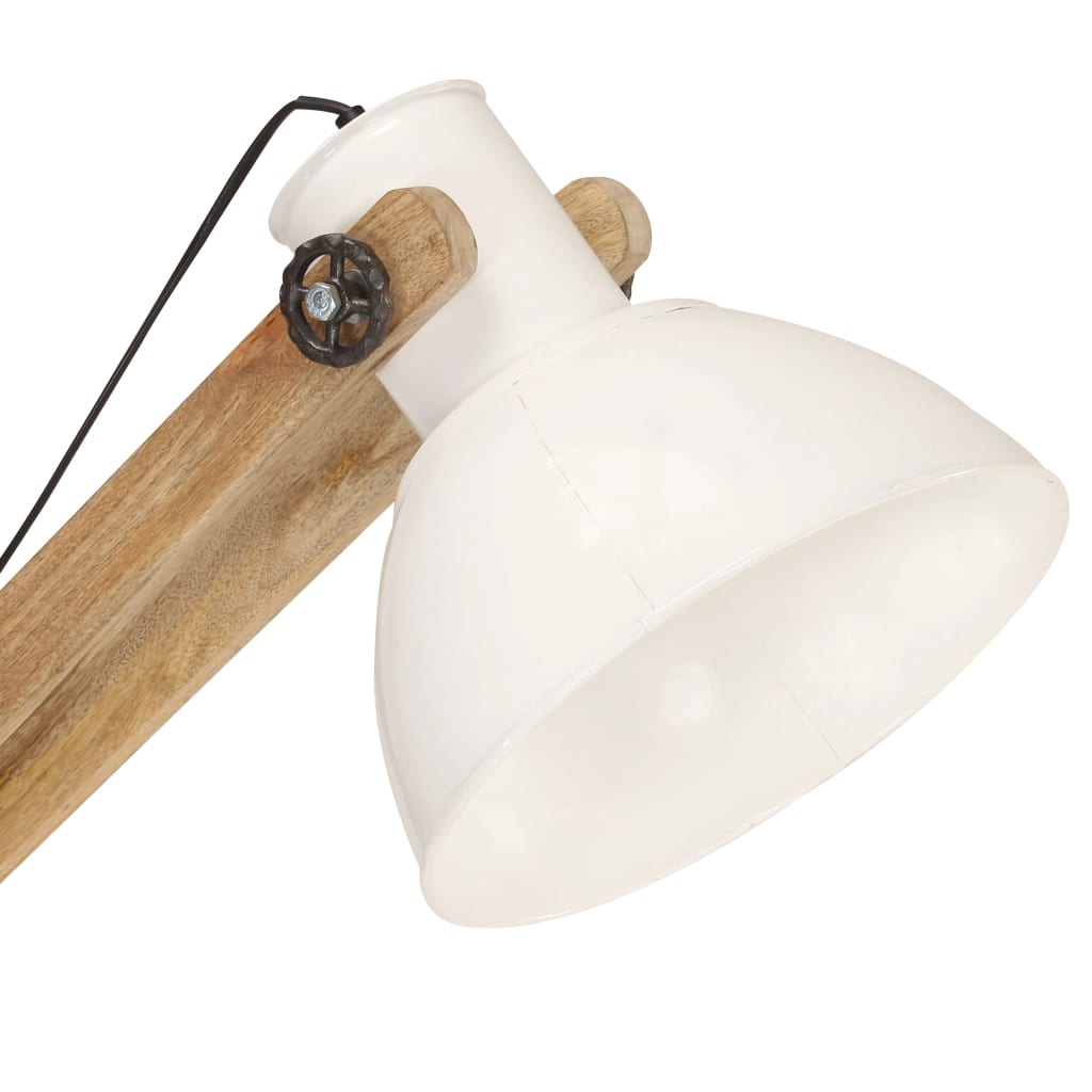vidaXL Floor Lamp White Solid Mango Wood E27