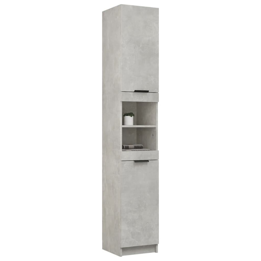 vidaXL Bathroom Cabinet Concrete Grey 32x34x188.5 cm Engineered Wood
