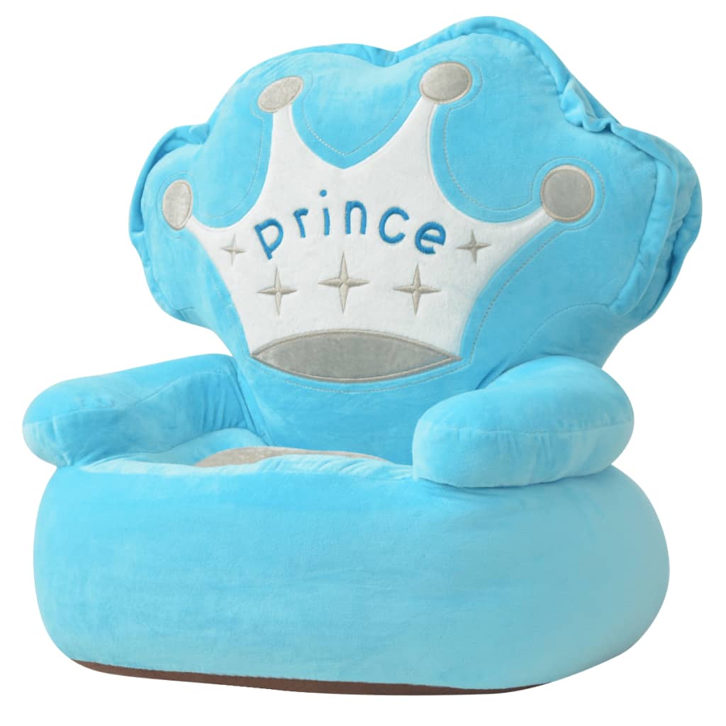 vidaXL Plush Children's Chair Prince Blue