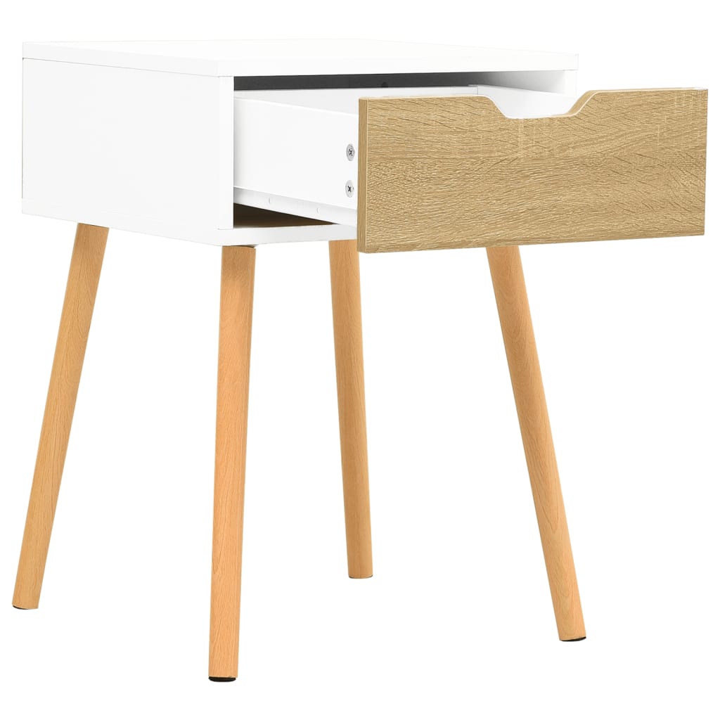 vidaXL Bedside Cabinets 2 pcs White & Sonoma Oak 40x40x56 cm Engineered Wood