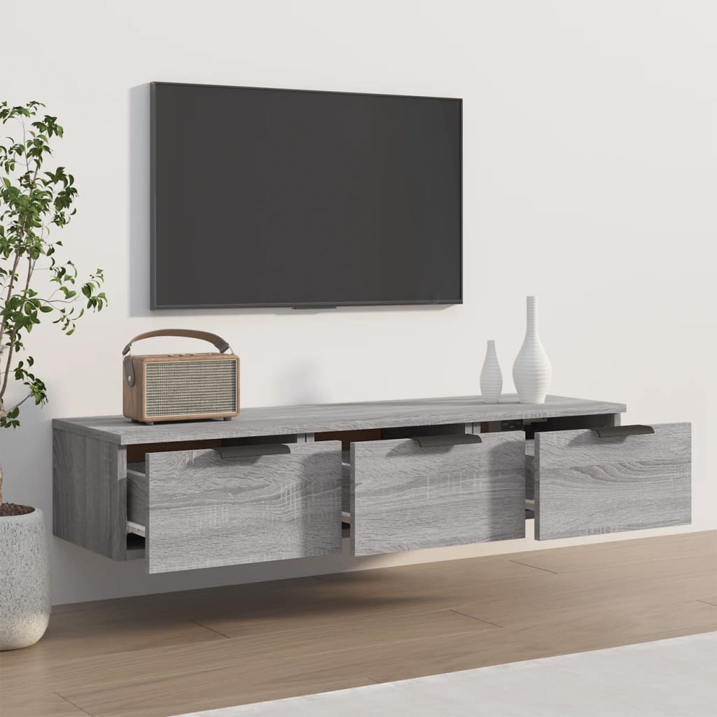 vidaXL Wall Cabinet Grey Sonoma 102x30x20 cm Engineered Wood