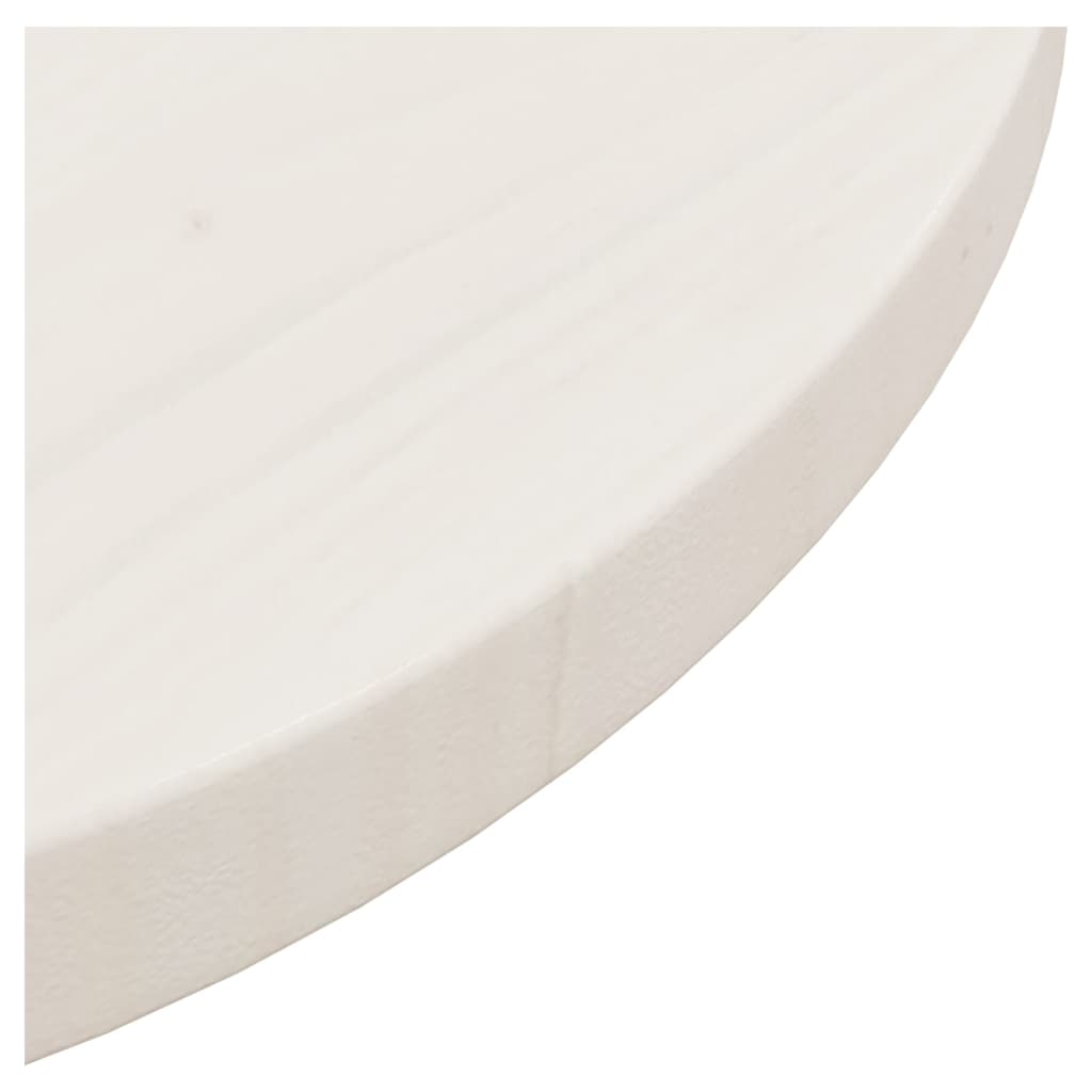 vidaXL Table Top White Ø40x2.5 cm Solid Wood Pine