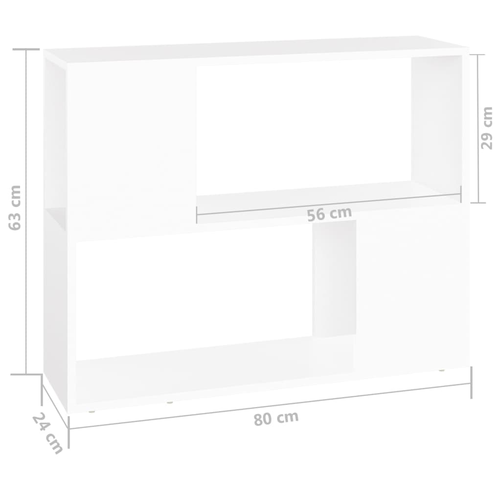 vidaXL TV Cabinet White 80x24x63 cm Engineered Wood