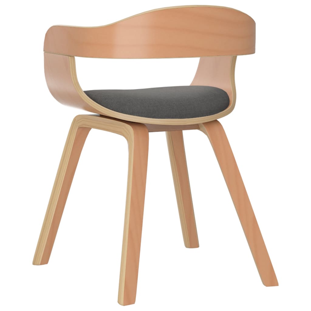 vidaXL Dining Chair 6 pcs Light Grey Bentwood and Fabric