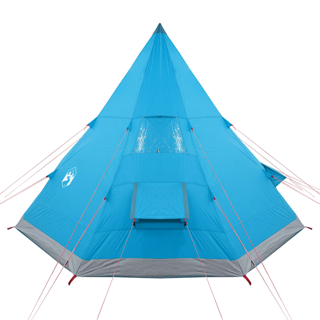 vidaXL Camping Tent 4 Persons Blue 367x367x259 cm 185T Taffeta
