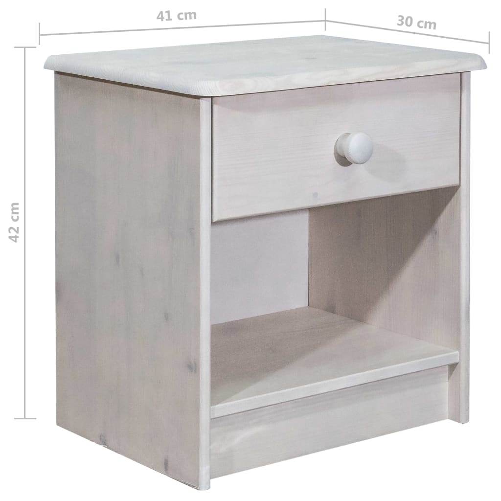 vidaXL Bedside Cabinet 41x30x42 cm Solid Pine Wood