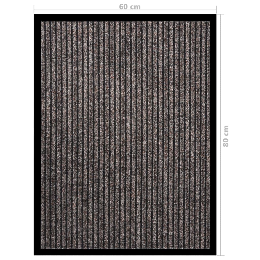 vidaXL Doormat Striped Beige 60x80 cm