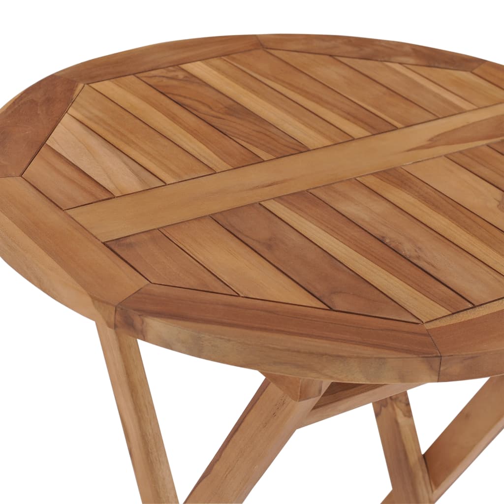 vidaXL Folding Garden Table 60 cm Solid Teak Wood