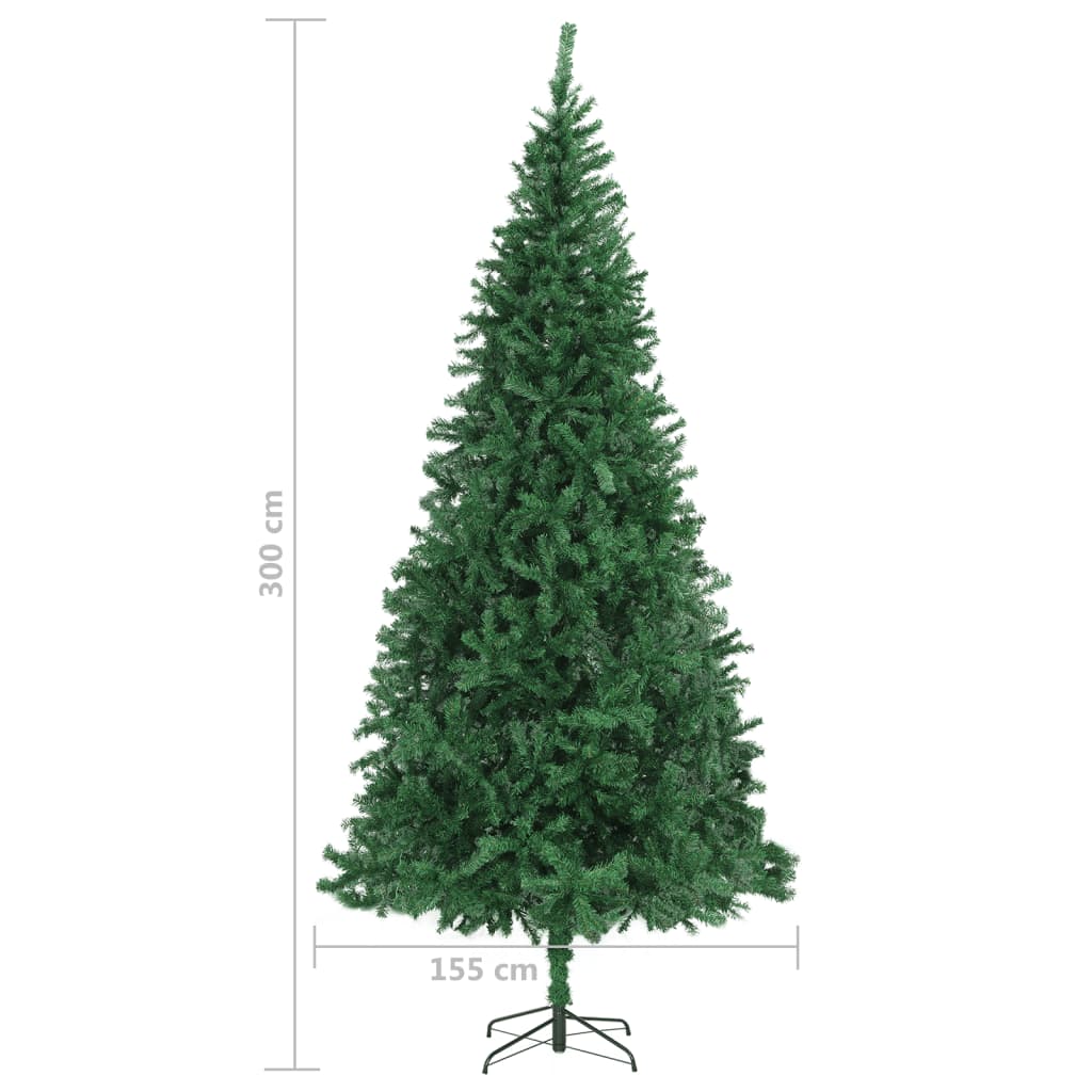 vidaXL Artificial Pre-lit Christmas Tree with Ball Set LEDs 300 cm Green
