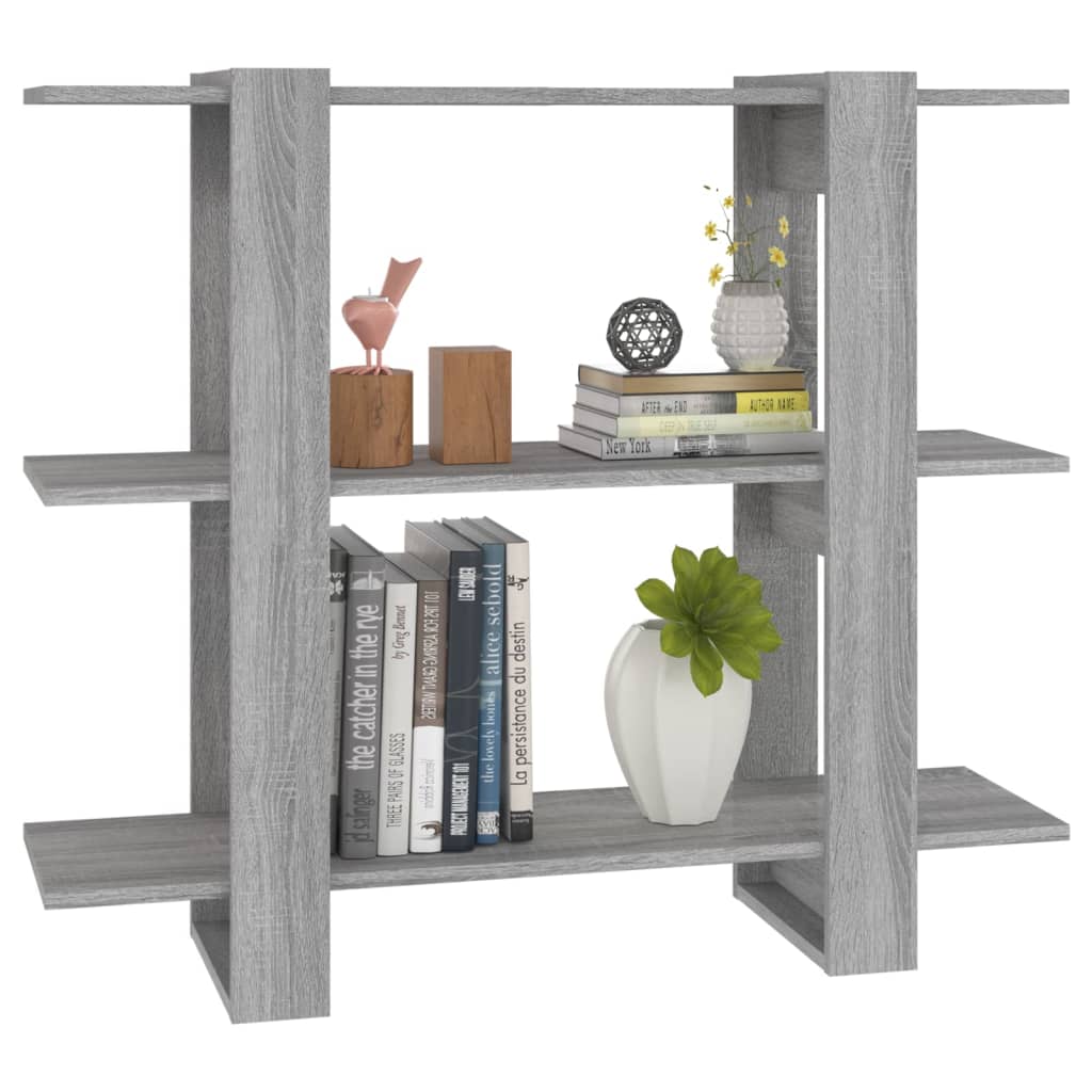 vidaXL Book Cabinet/Room Divider Grey Sonoma 100x30x87 cm
