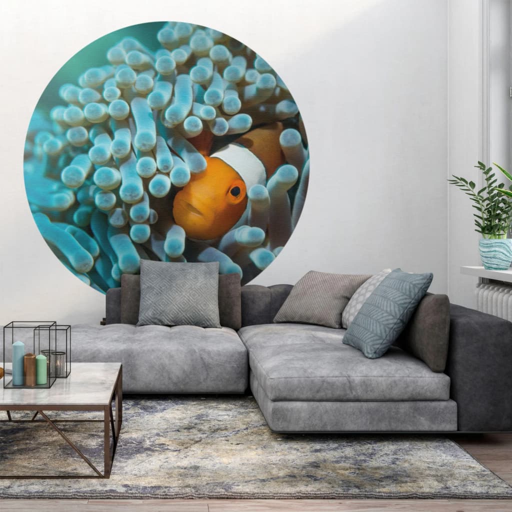 WallArt Wallpaper Circle Nemo the Anemonefish 142.5 cm
