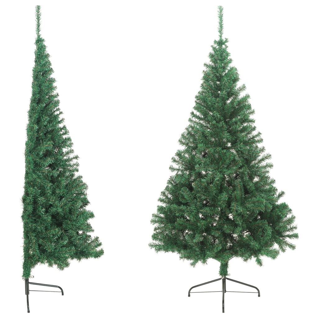 vidaXL Artificial Half Christmas Tree with Stand Green 180 cm PVC