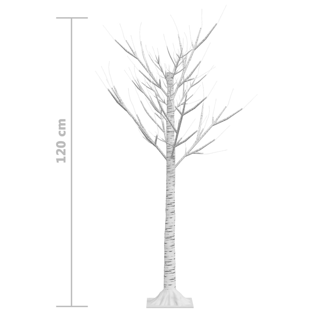 vidaXL Christmas Tree 120 LEDs 1.2m Warm White Willow Indoor Outdoor