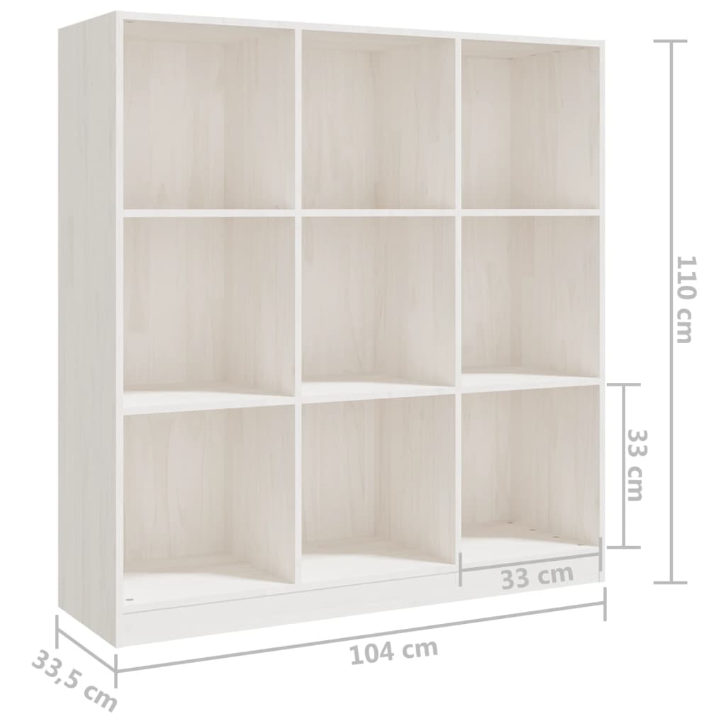 vidaXL Book Cabinet/Room Divider White 104x33.5x110 cm Solid Pinewood