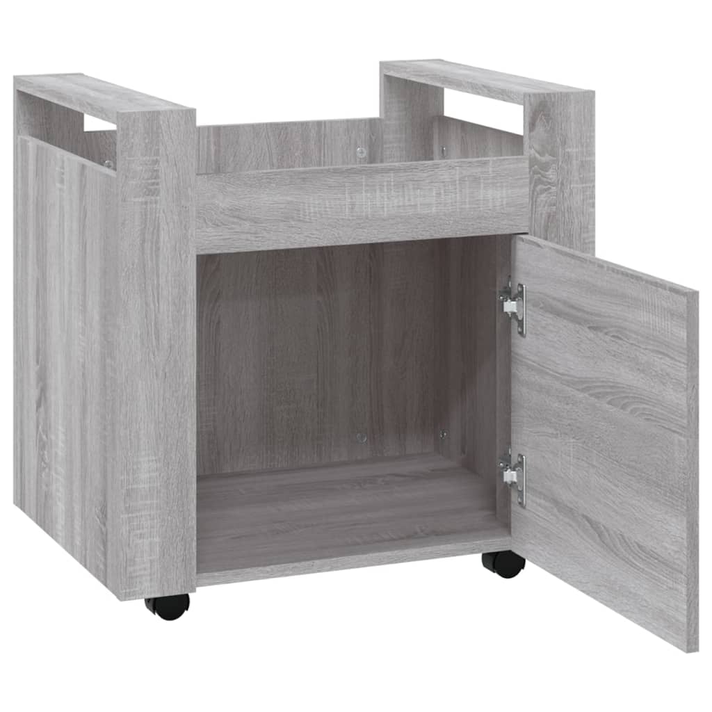 vidaXL Desk Trolley Grey Sonoma 60x45x60 cm Engineered Wood