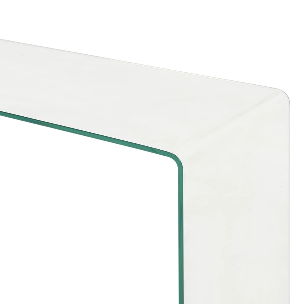 vidaXL 2 Piece Coffee Table Set 90x30x20/110x30x40 cm Tempered Glass