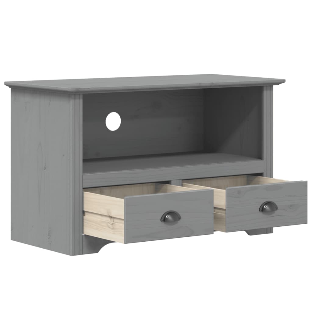 vidaXL TV Cabinet with 2 Drawers BODO Grey 91x43x56 cm Solid Wood Pine