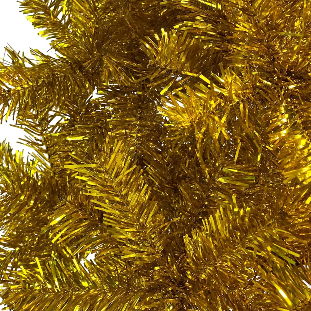 vidaXL Slim Pre-lit Christmas Tree Gold 210 cm