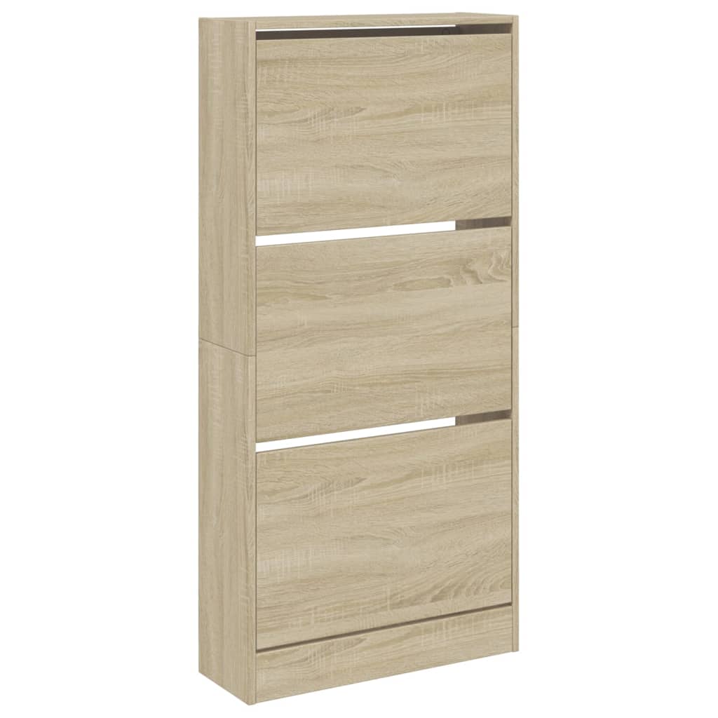 vidaXL Shoe Cabinet Sonoma Oak 60x21x125.5 cm Engineered Wood