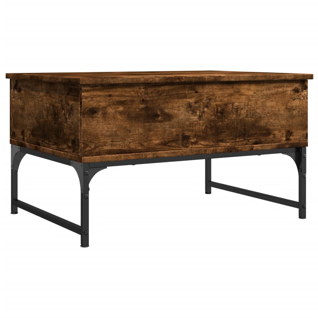 vidaXL Coffee Table Smoked Oak 70x50x40 cm Engineered Wood and Metal