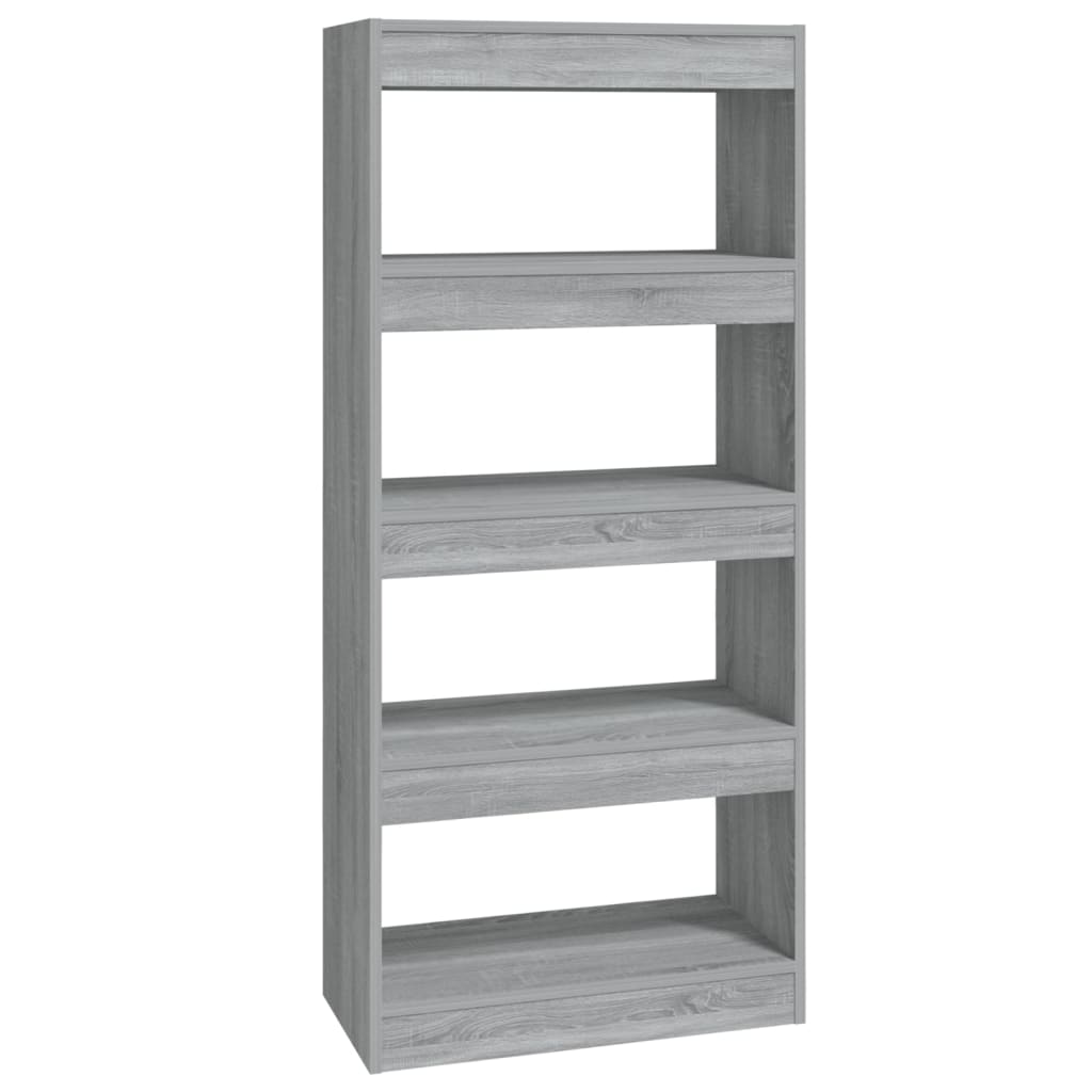 vidaXL Book Cabinet/Room Divider Grey Sonoma 60x30x135 cm Engineered Wood