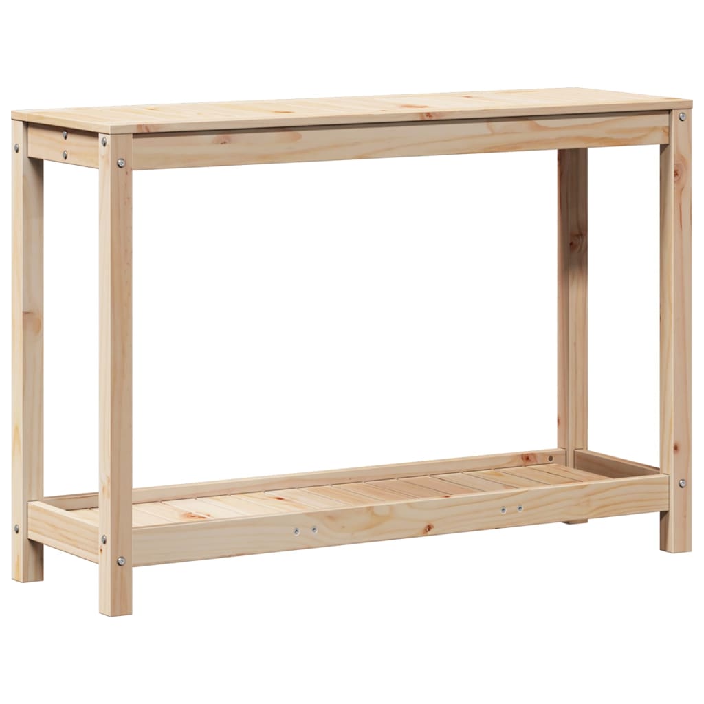 vidaXL Potting Table with Shelf 108x35x75 cm Solid Wood Pine