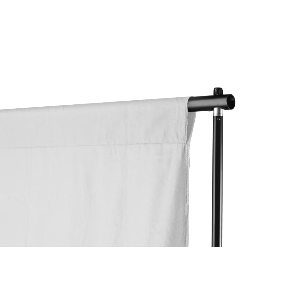 vidaXL Telescopic Background Support System + White Backdrop 3 x 5 m