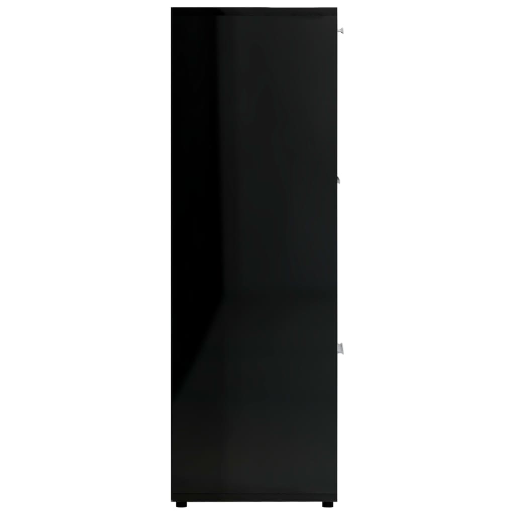 vidaXL Book Cabinet High Gloss Black 90x30x90 cm Engineered Wood